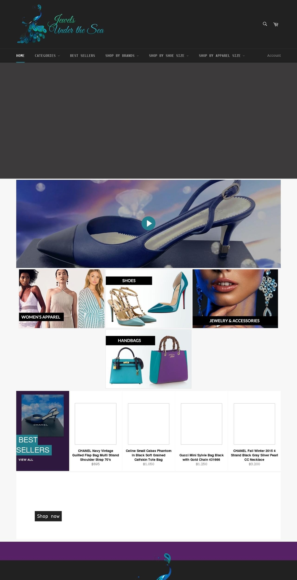 jewelsunderthesea.com shopify website screenshot