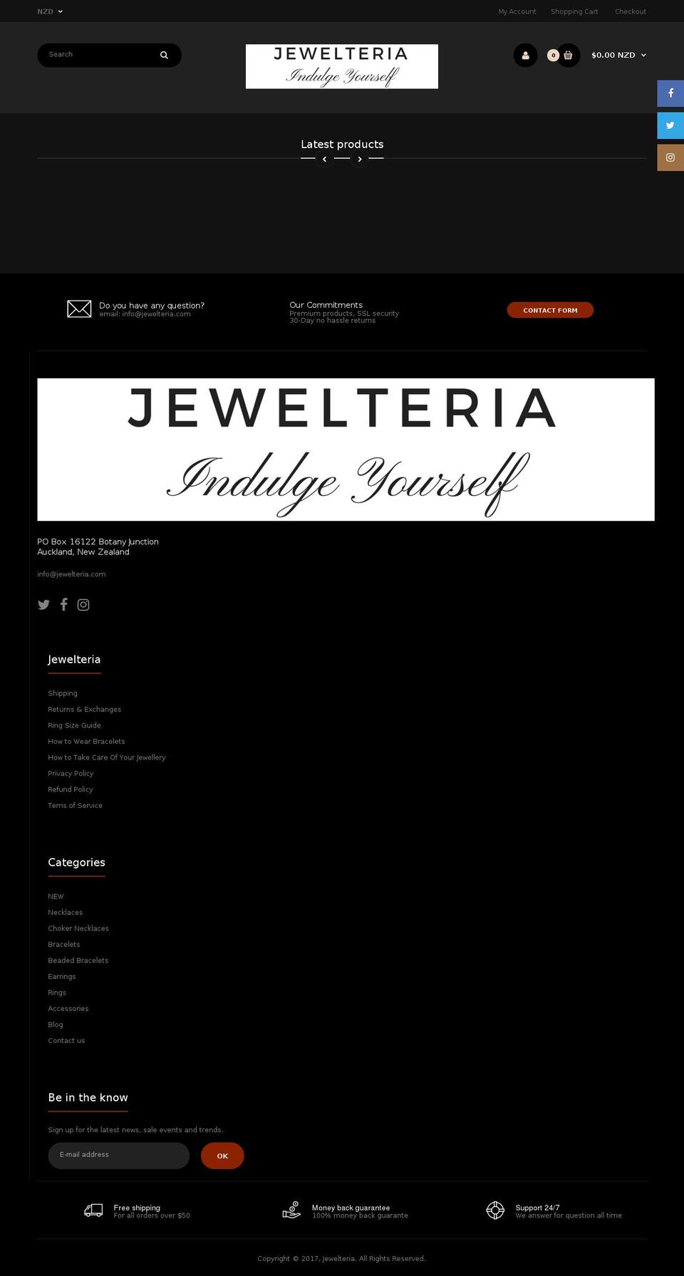 jewelteria.com — Shopify storefront screenshot