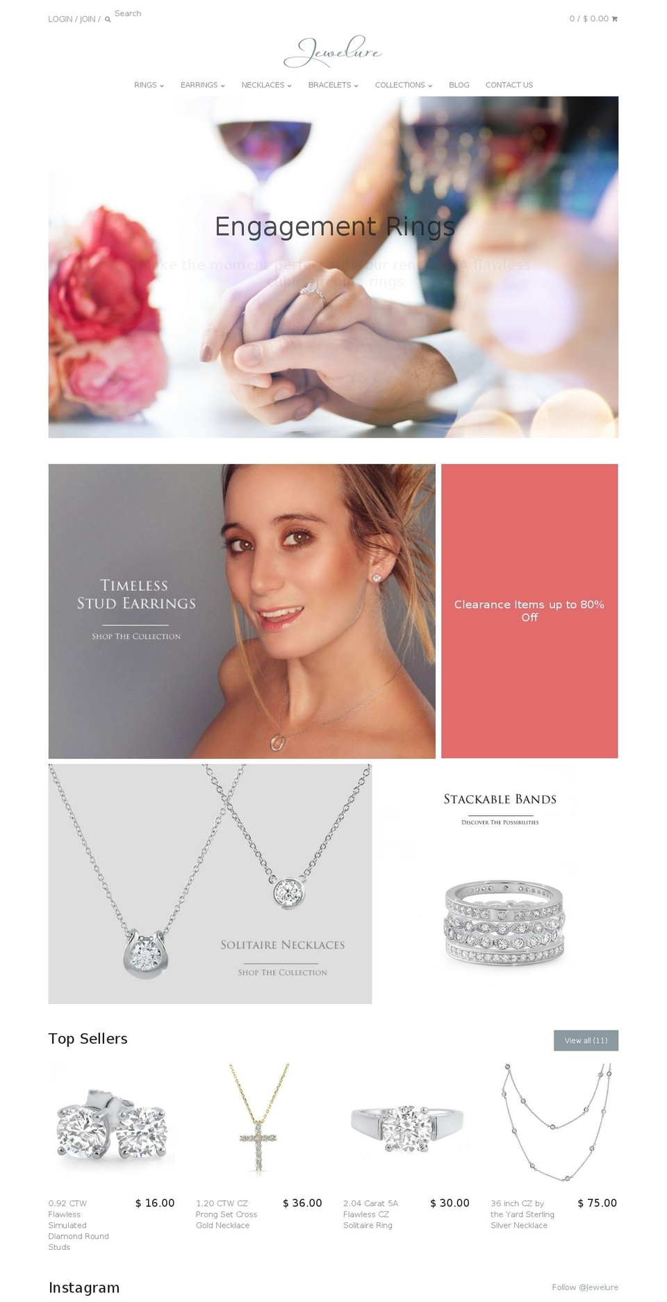 Canopy Shopify theme site example jewelure.com
