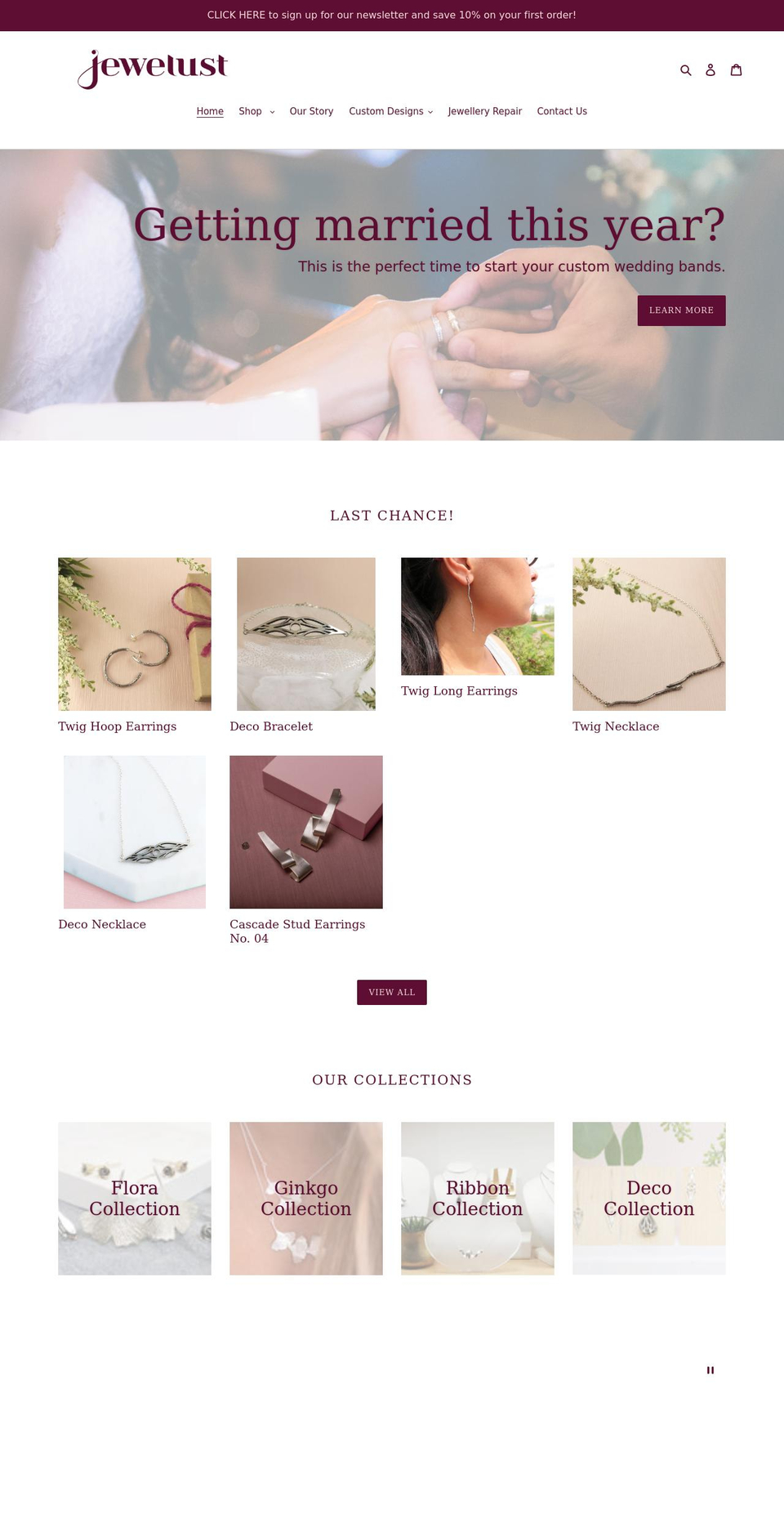 jewelust.com shopify website screenshot