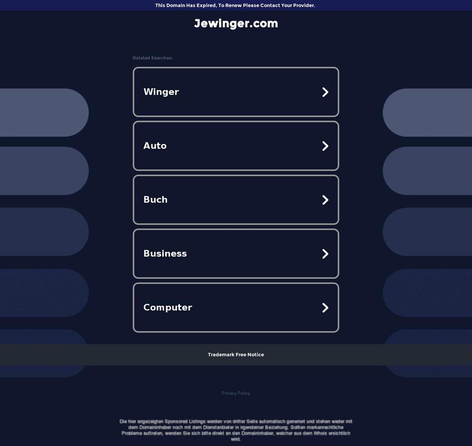 jewinger.com — Shopify storefront screenshot