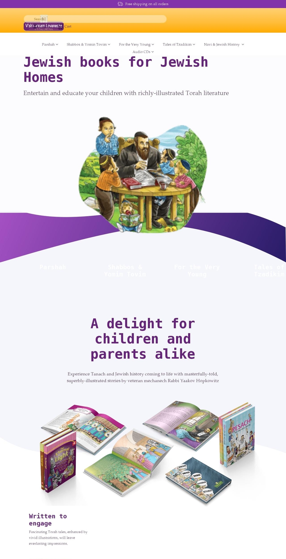 jewishbooksforchildren.com shopify website screenshot
