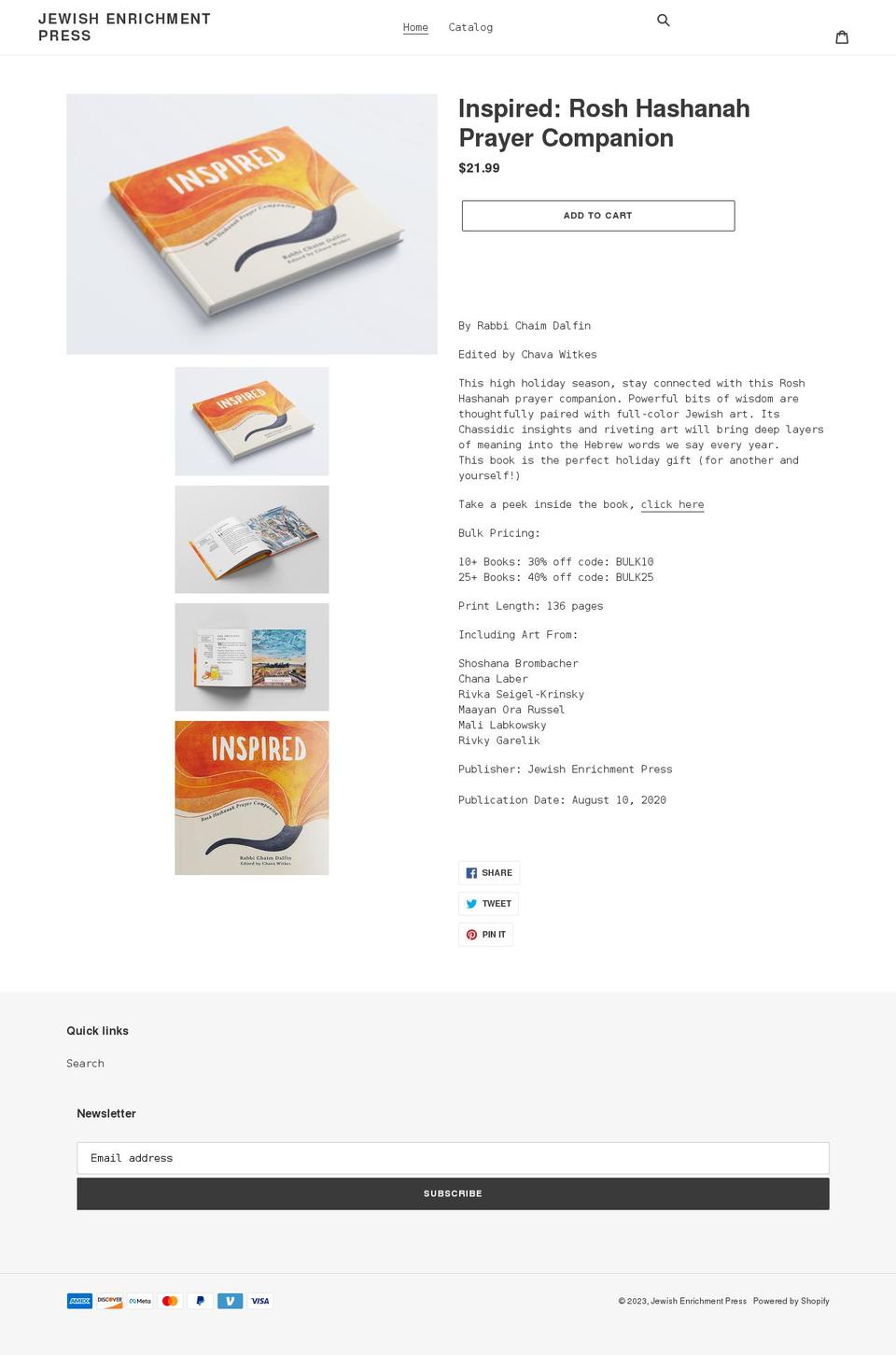 jewishenrichmentpress.com shopify website screenshot