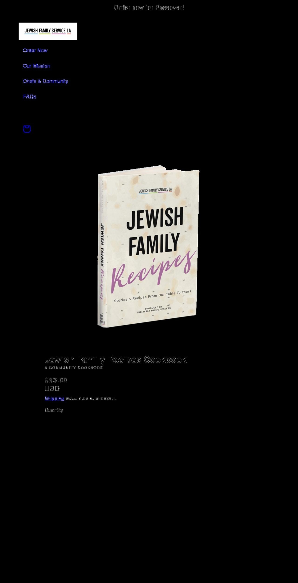 jewishfamilyrecipes.com shopify website screenshot