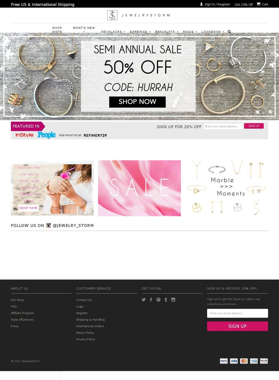 jewlerystorm.com shopify website screenshot