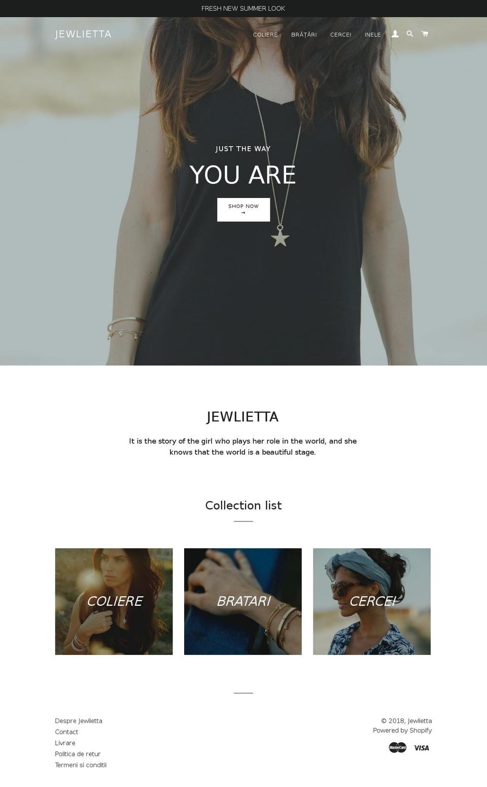 jewlietta.ro shopify website screenshot