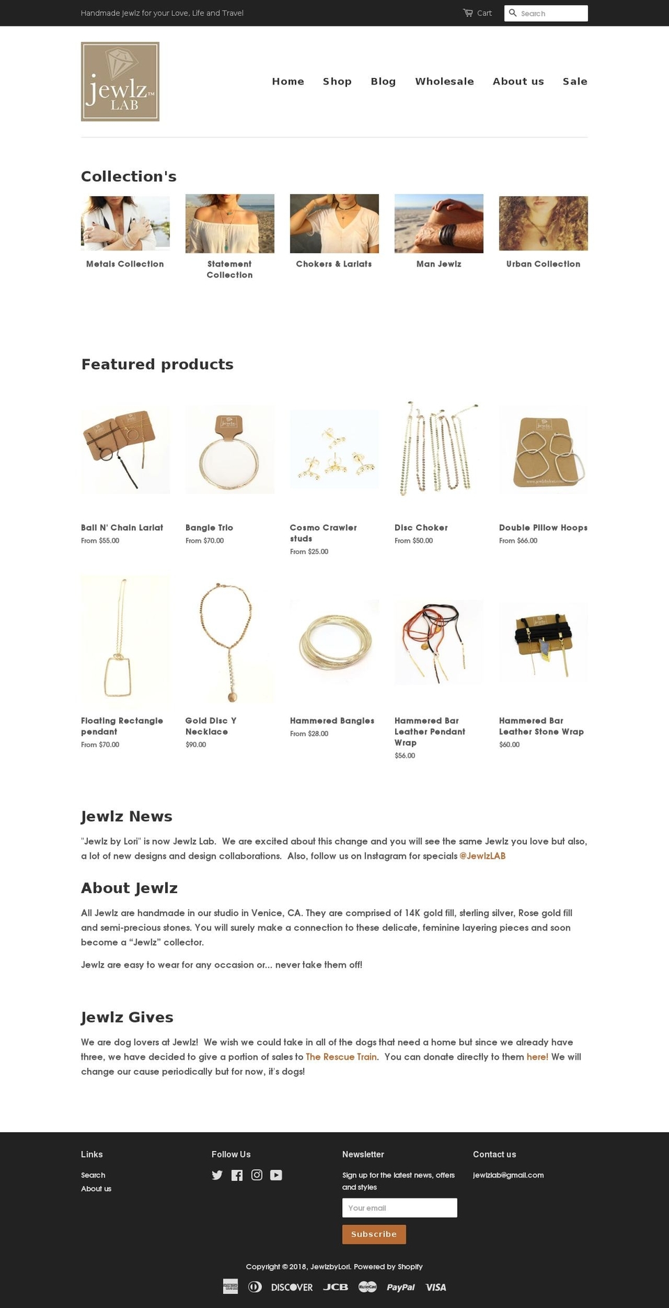 jewlzbylori.com shopify website screenshot