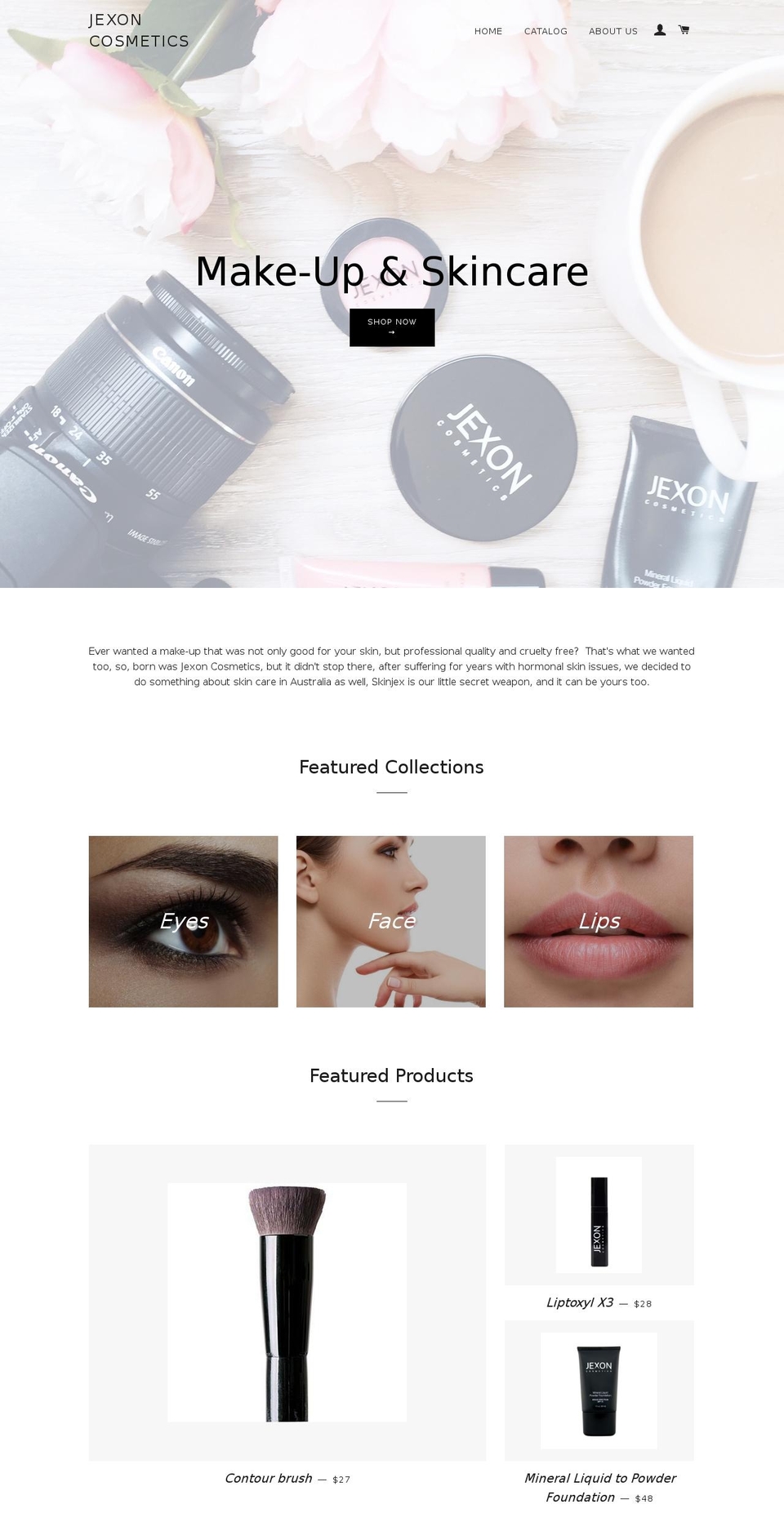 jexoncosmetics.com shopify website screenshot