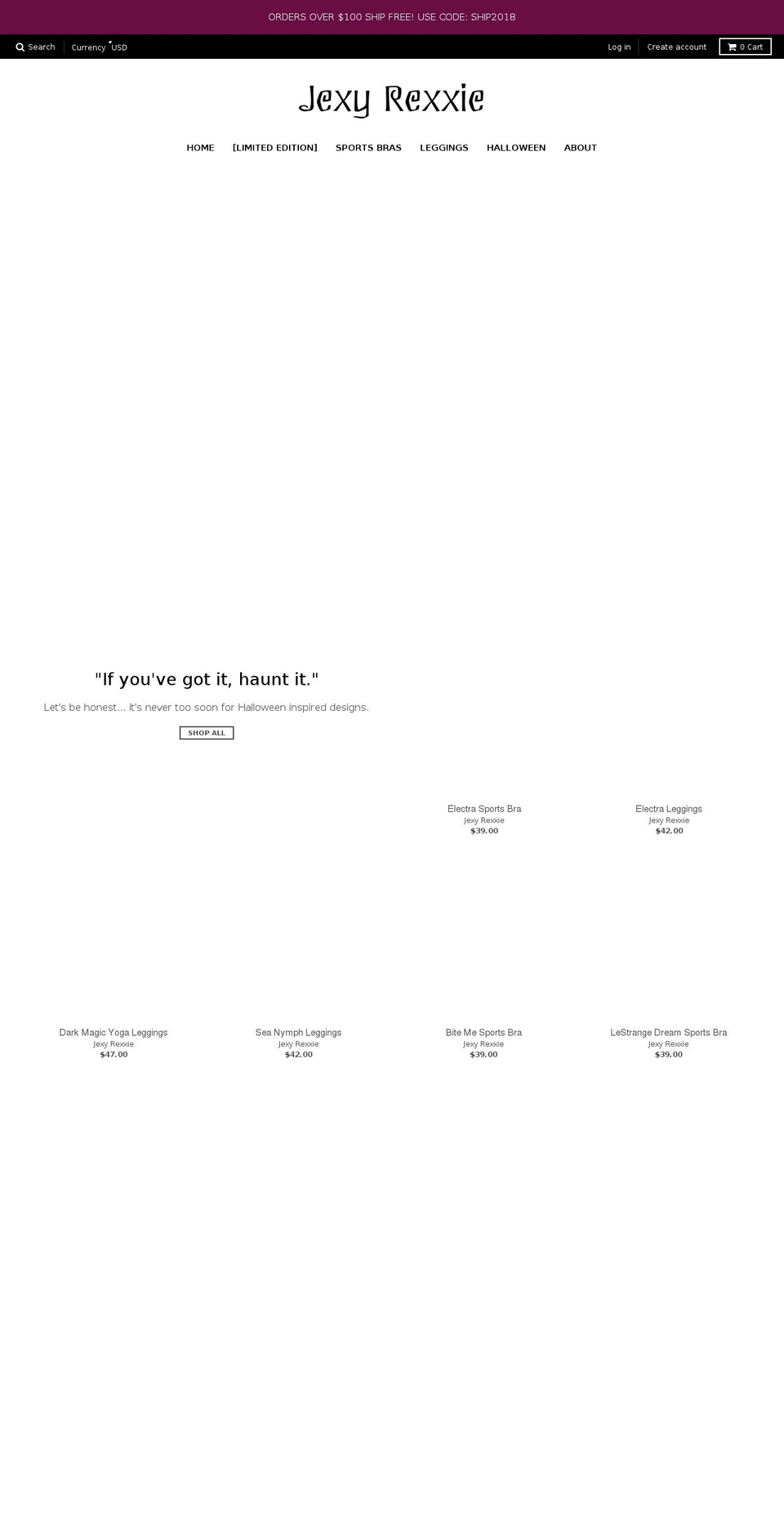 jexyrexxie.com — Shopify storefront screenshot