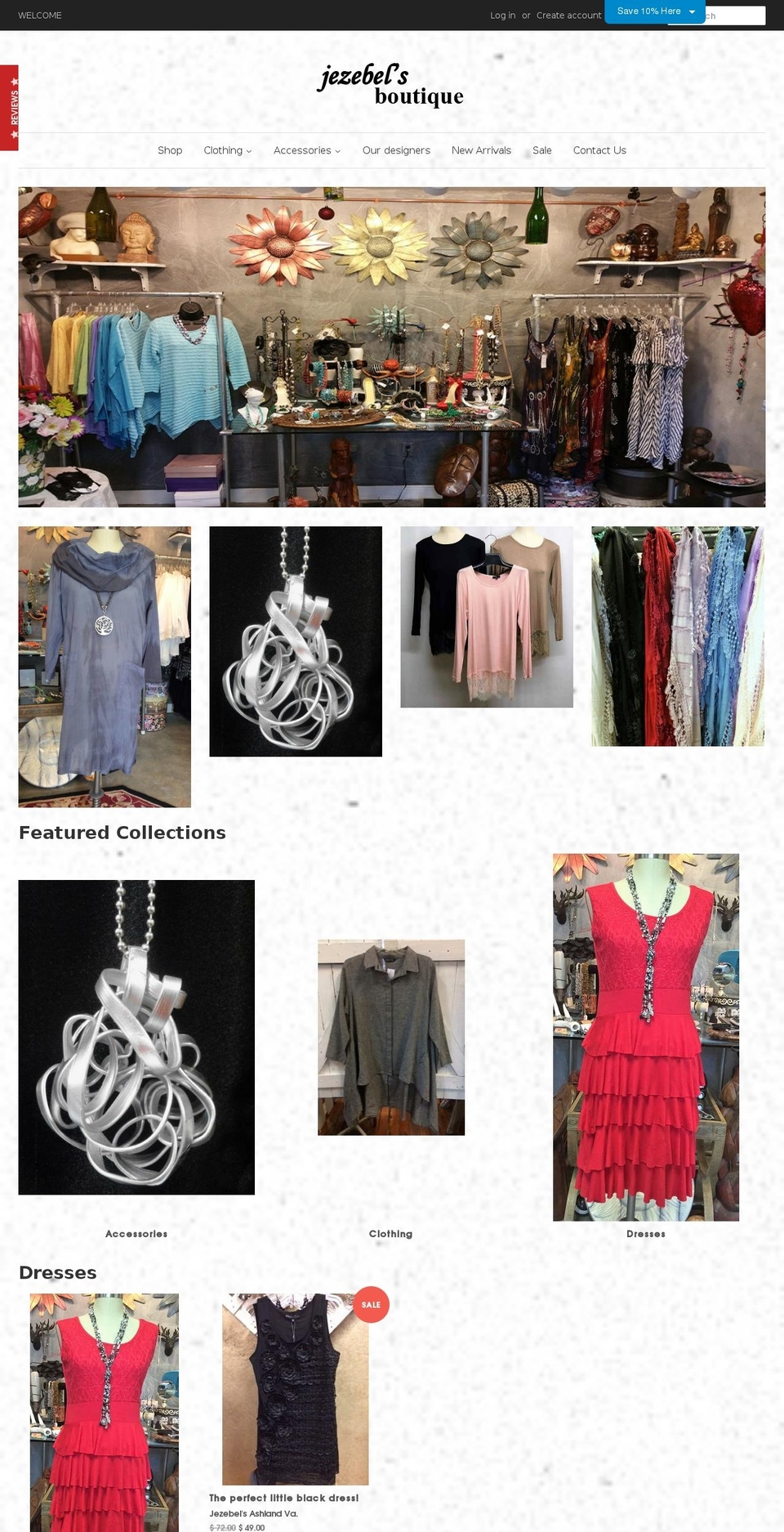 jezebels-boutique.com shopify website screenshot