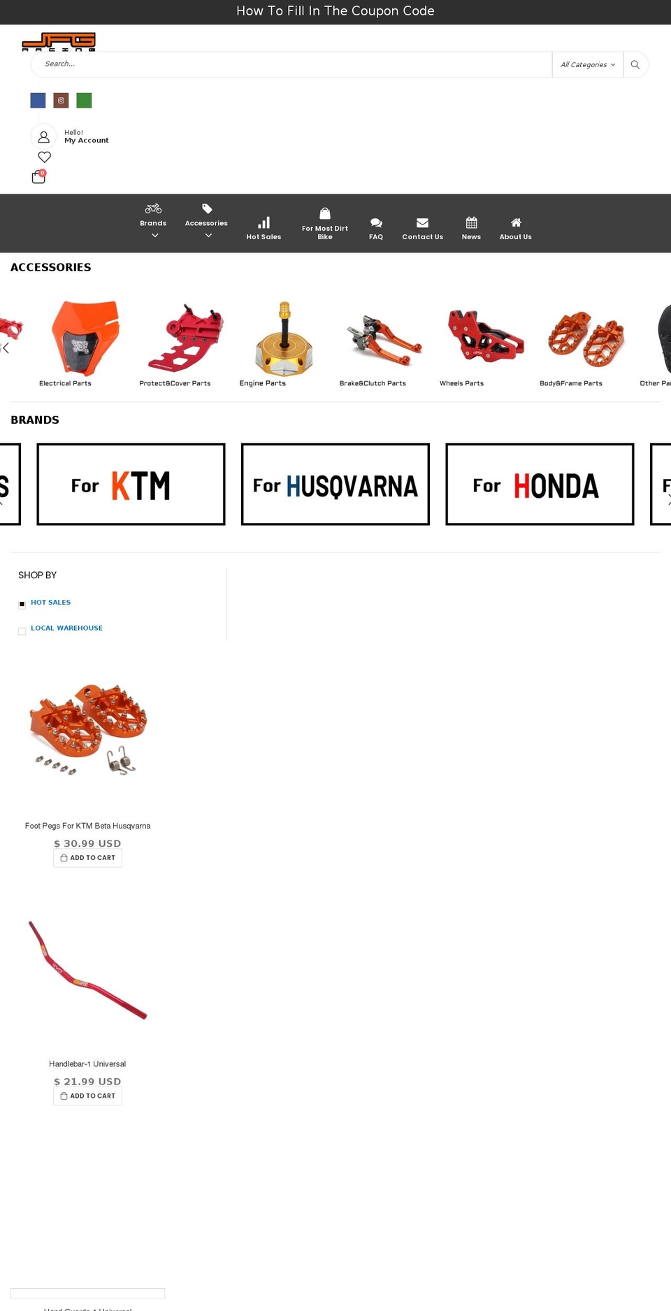 jfgmotor.com shopify website screenshot