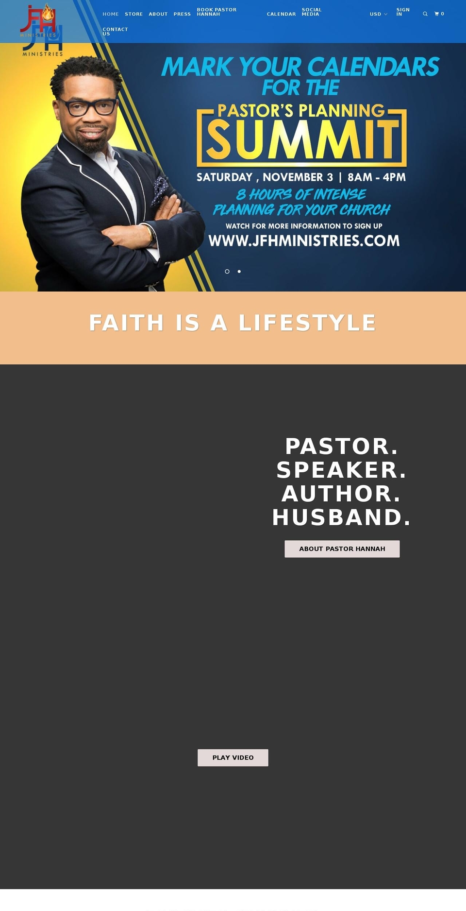 jfhministries.com — Shopify storefront screenshot