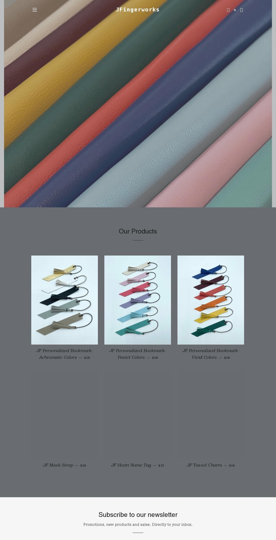 jfingerworks.com shopify website screenshot