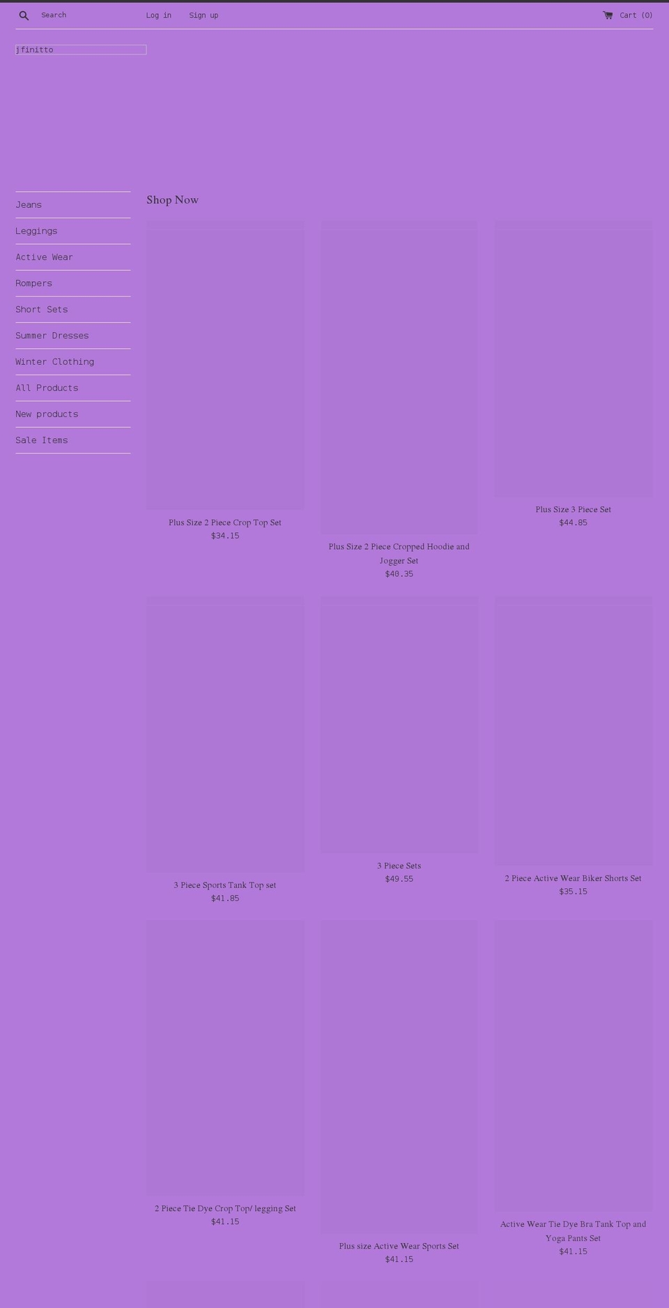 jfinitto.com shopify website screenshot