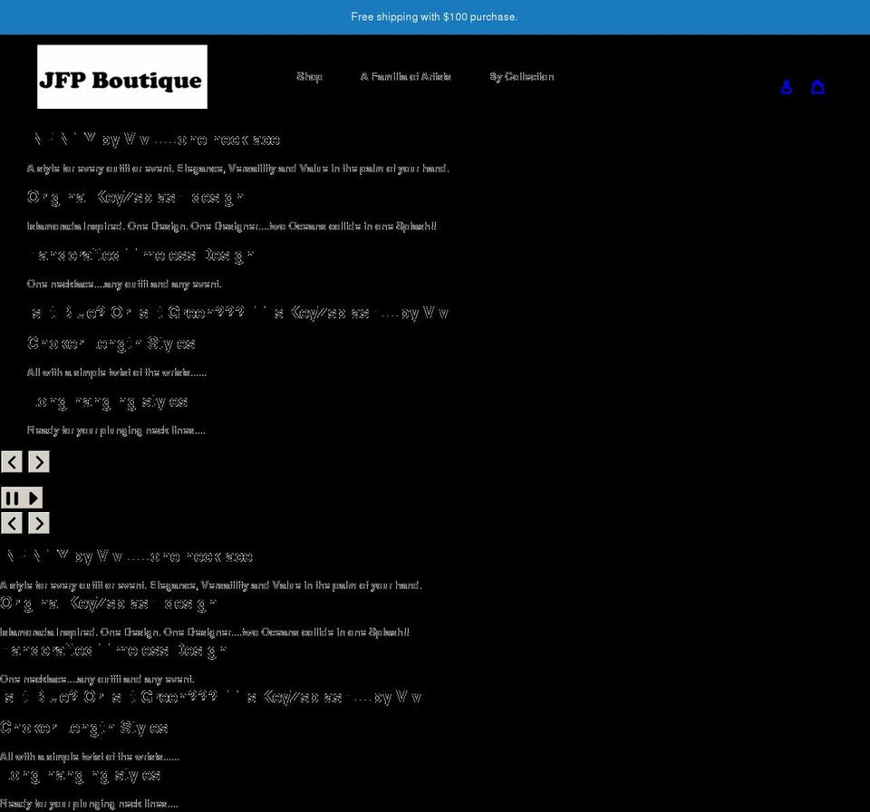 jfpboutique.com shopify website screenshot