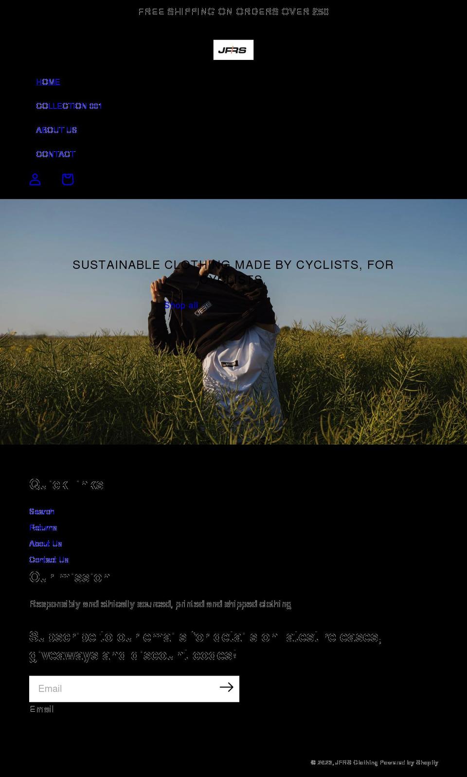 jfrs.co.uk shopify website screenshot