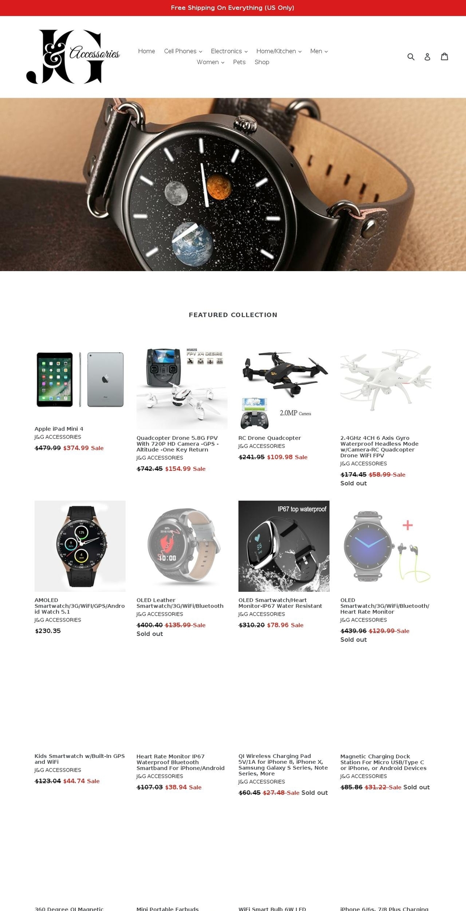 jgaccessories.com shopify website screenshot