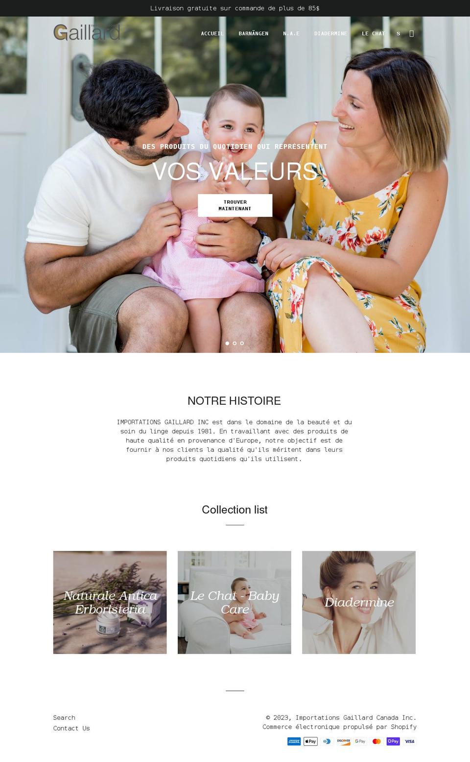 jgaillard.ca shopify website screenshot