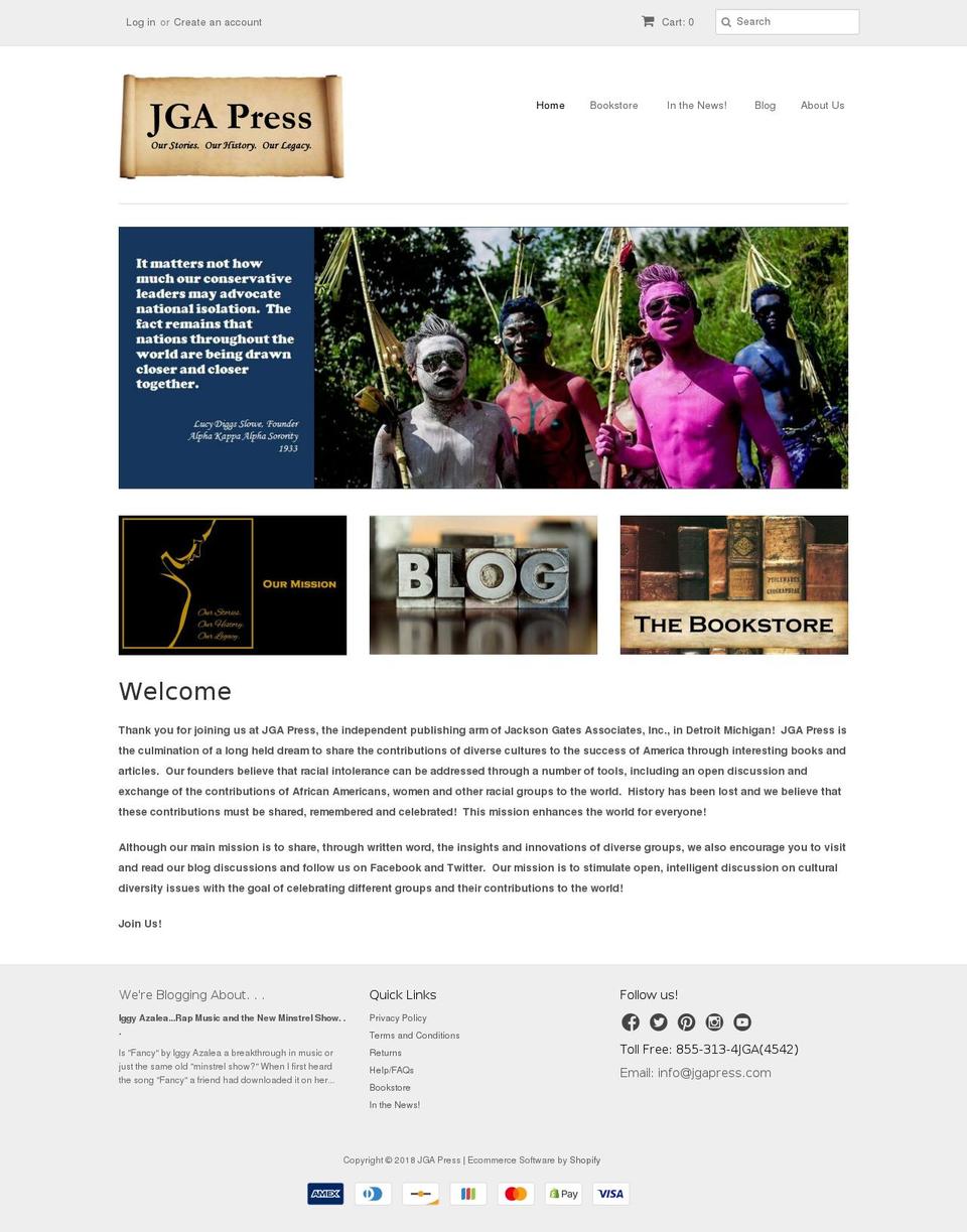 jgapress.com shopify website screenshot