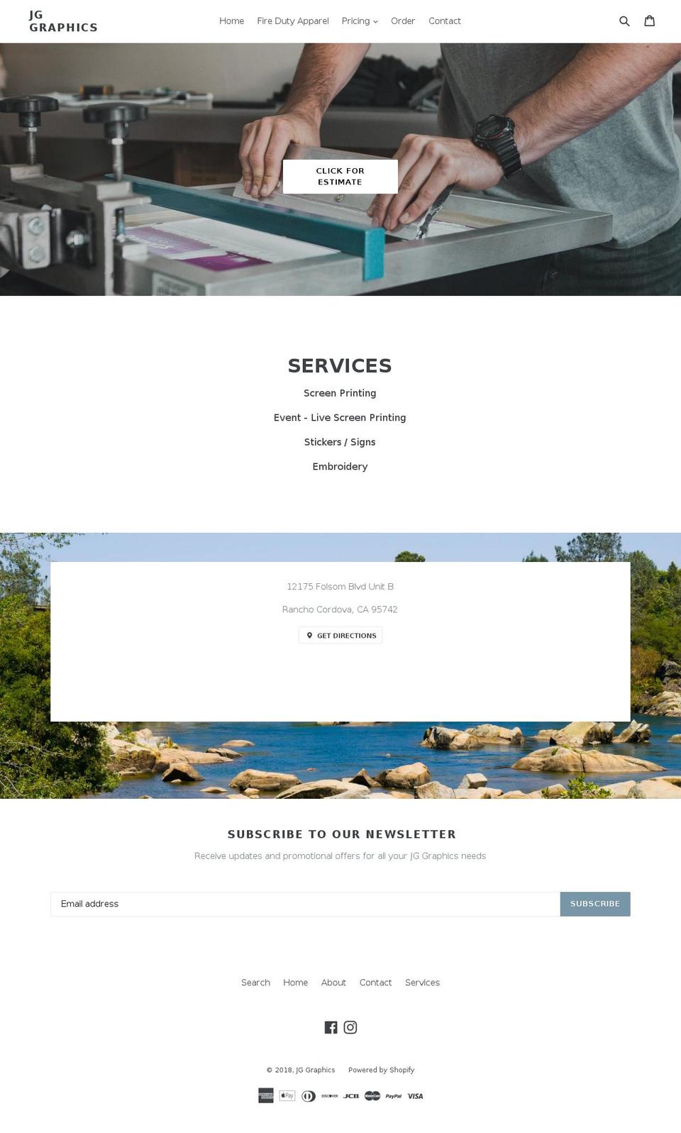 jgavardgraphics.com shopify website screenshot