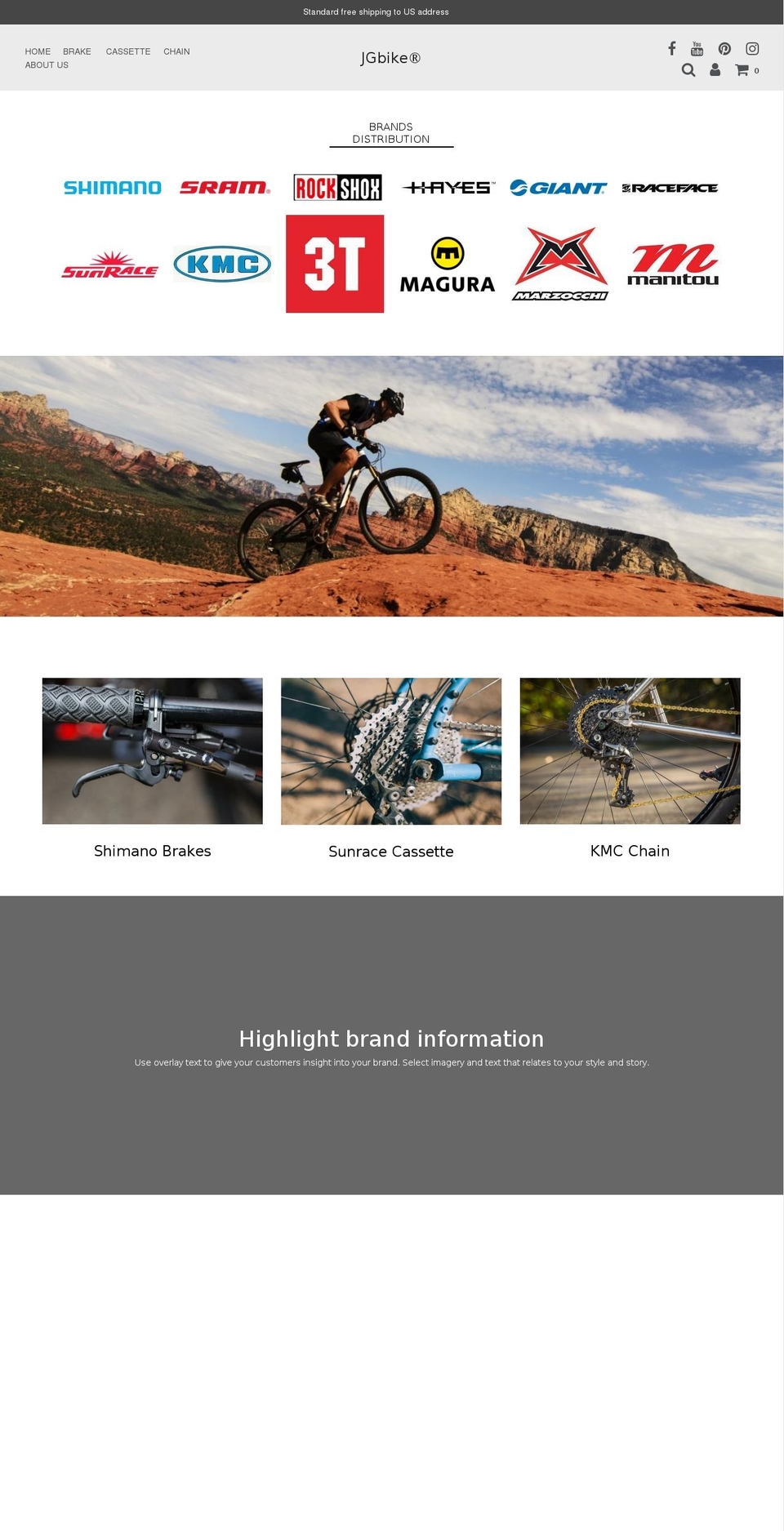 jgbike.com shopify website screenshot