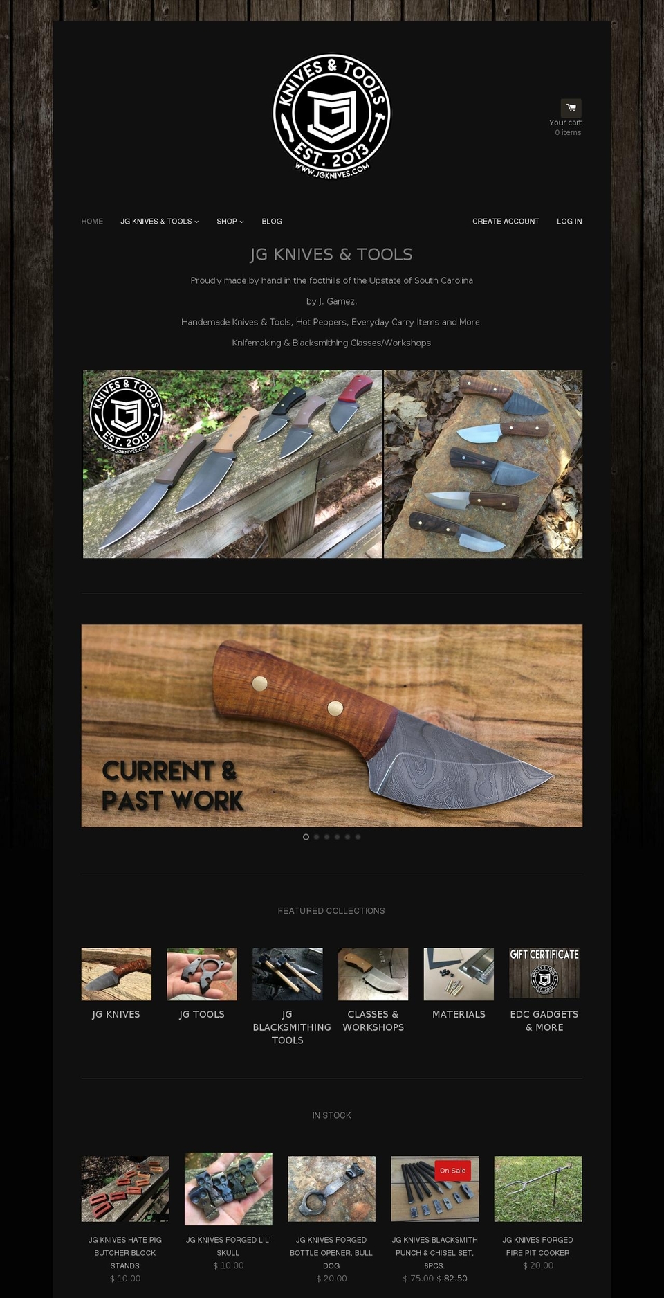 jgknives.com shopify website screenshot