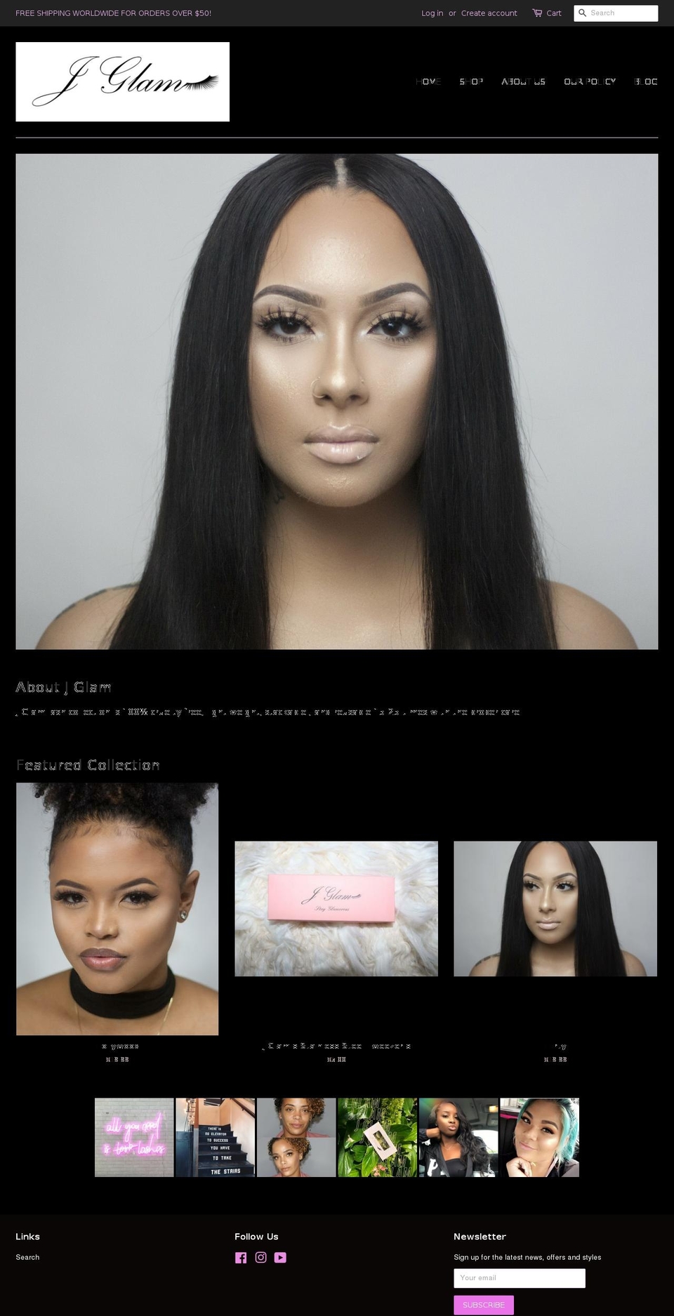 jglambeauty.com — Shopify storefront screenshot