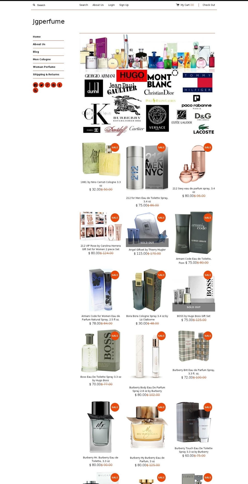 jgperfume.net shopify website screenshot