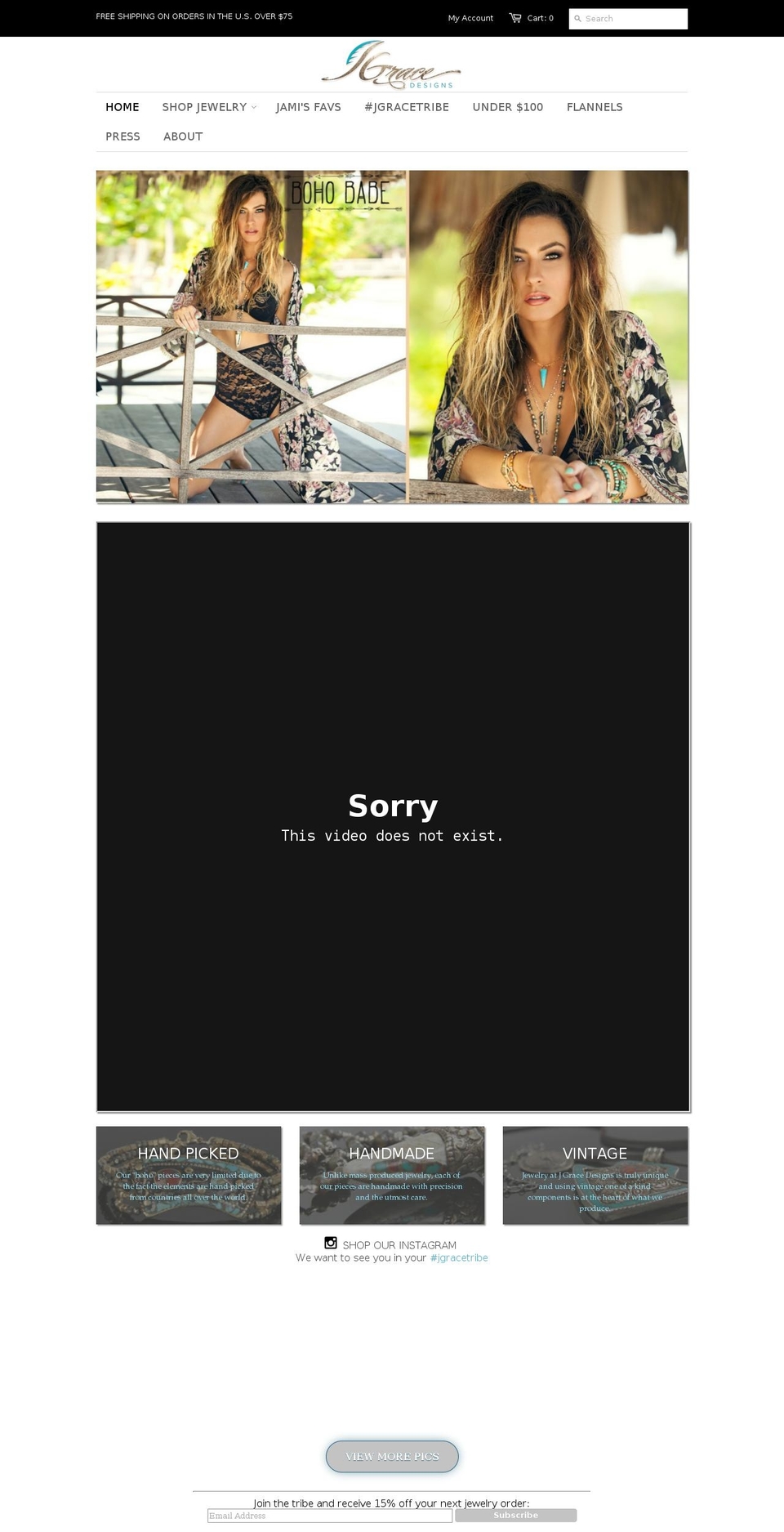 jgracedesigns.com shopify website screenshot