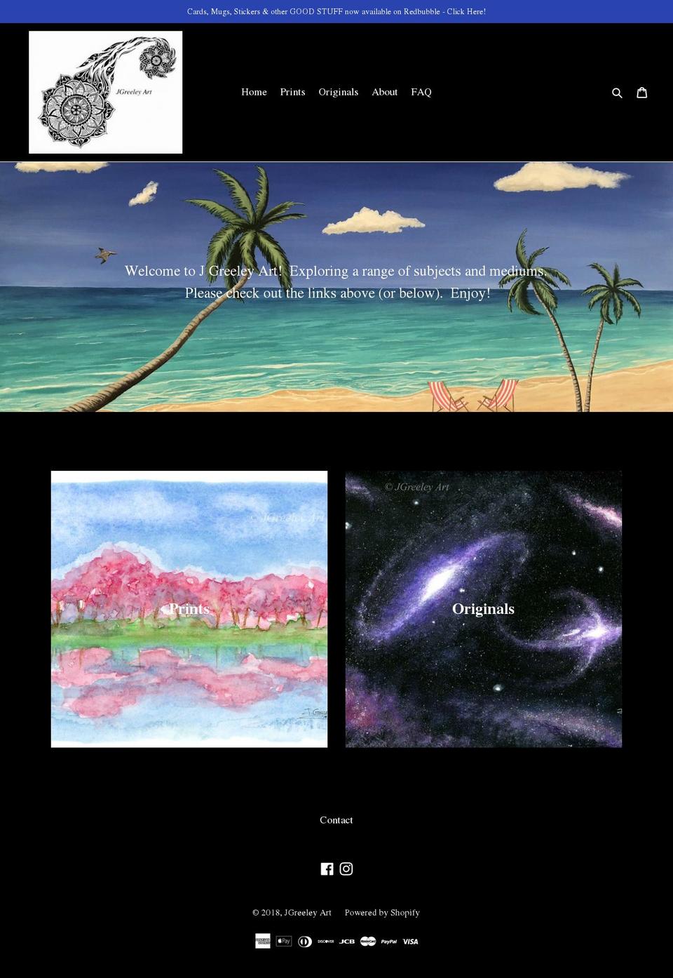 jgreeleyart.com — Shopify storefront screenshot