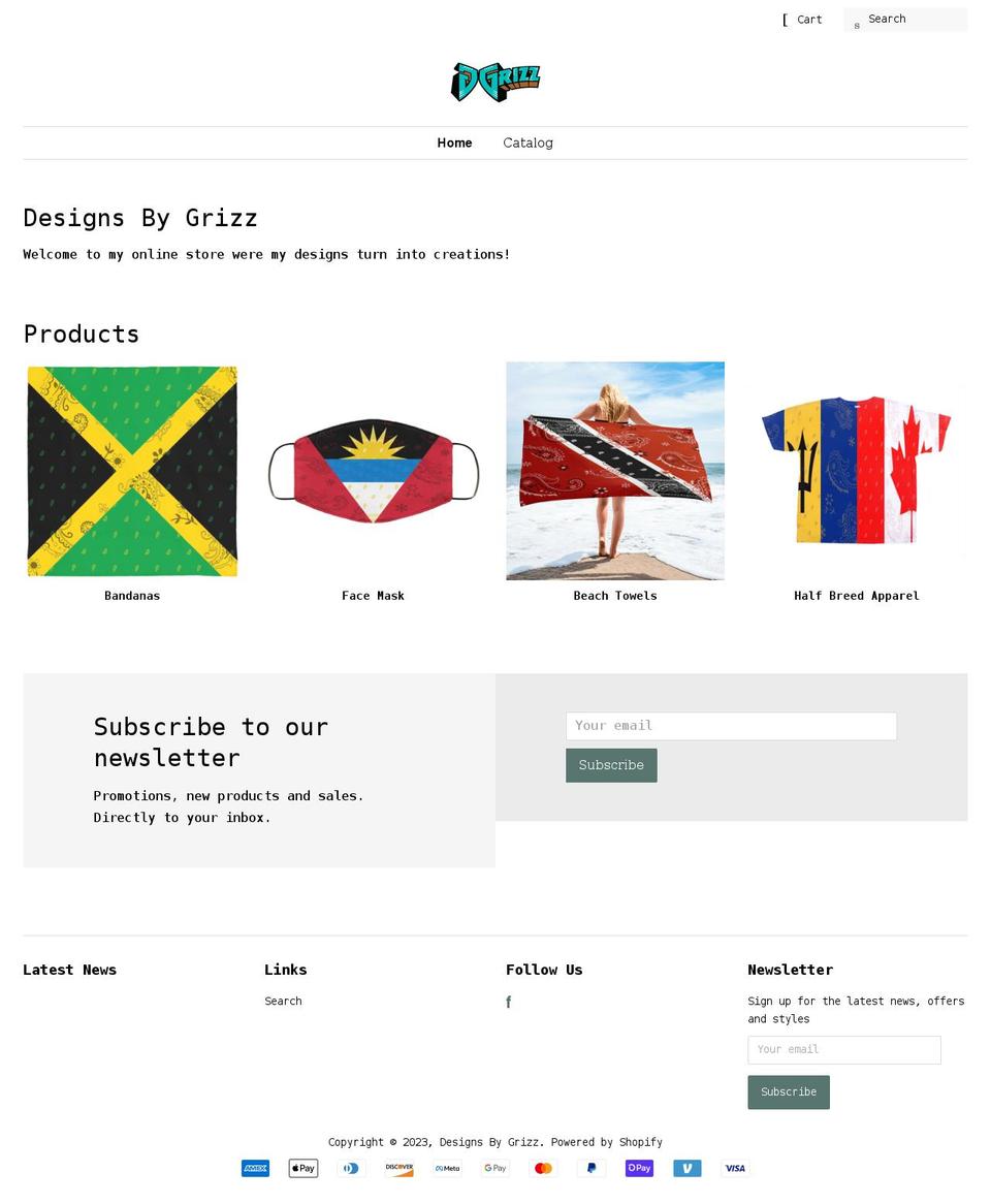 jgrizz.com shopify website screenshot