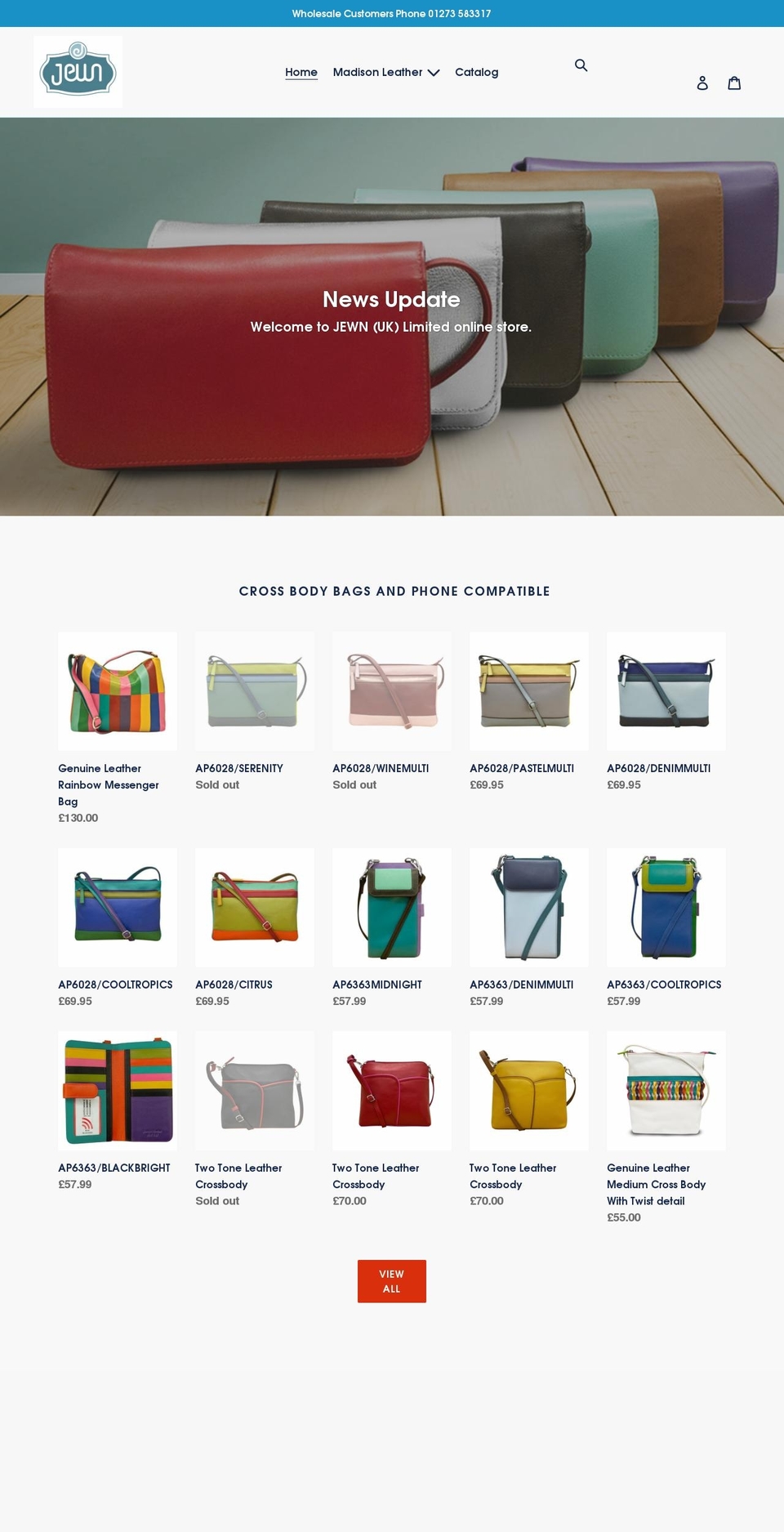 jhandbags.co.uk shopify website screenshot