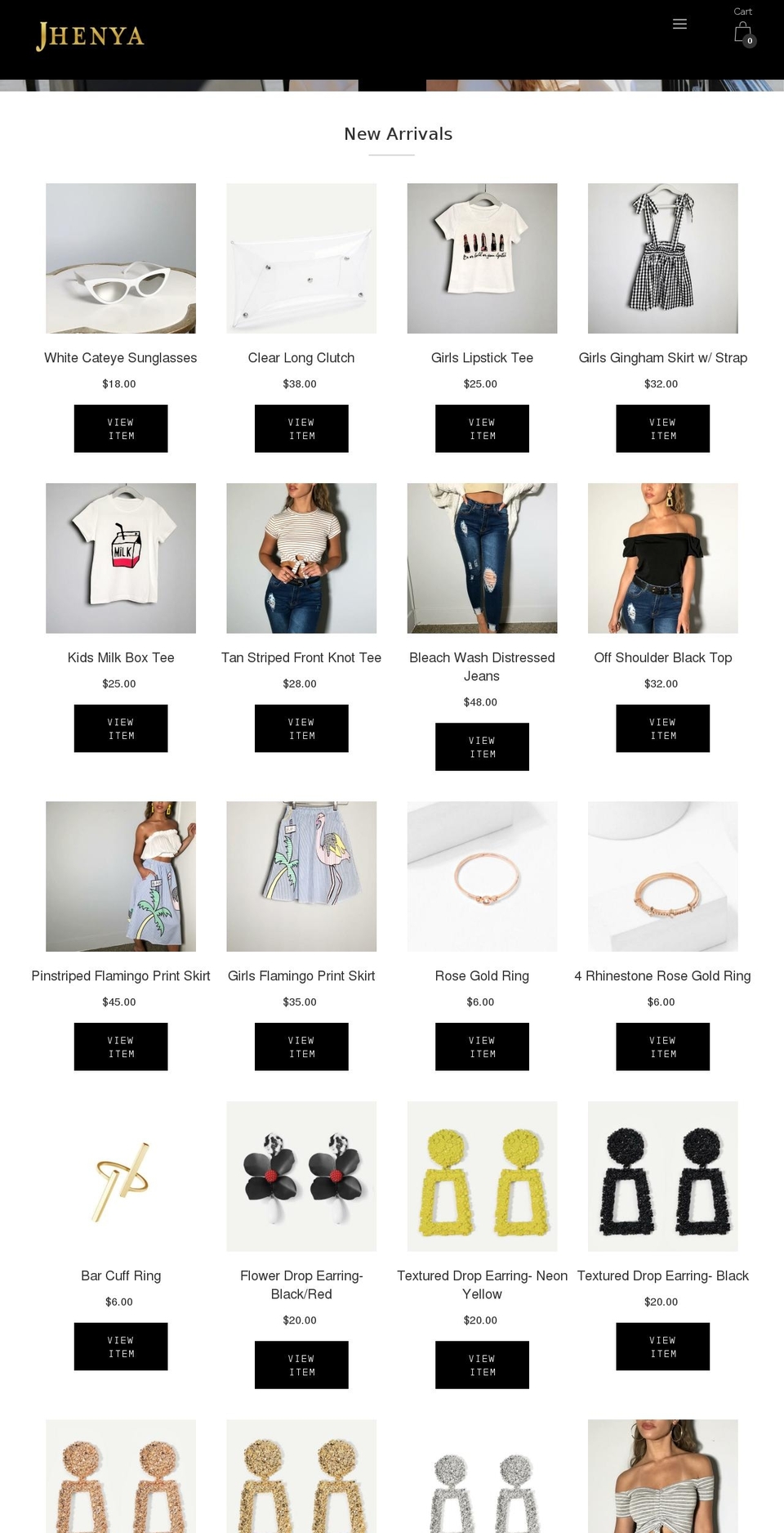 jhenya.com — Shopify storefront screenshot