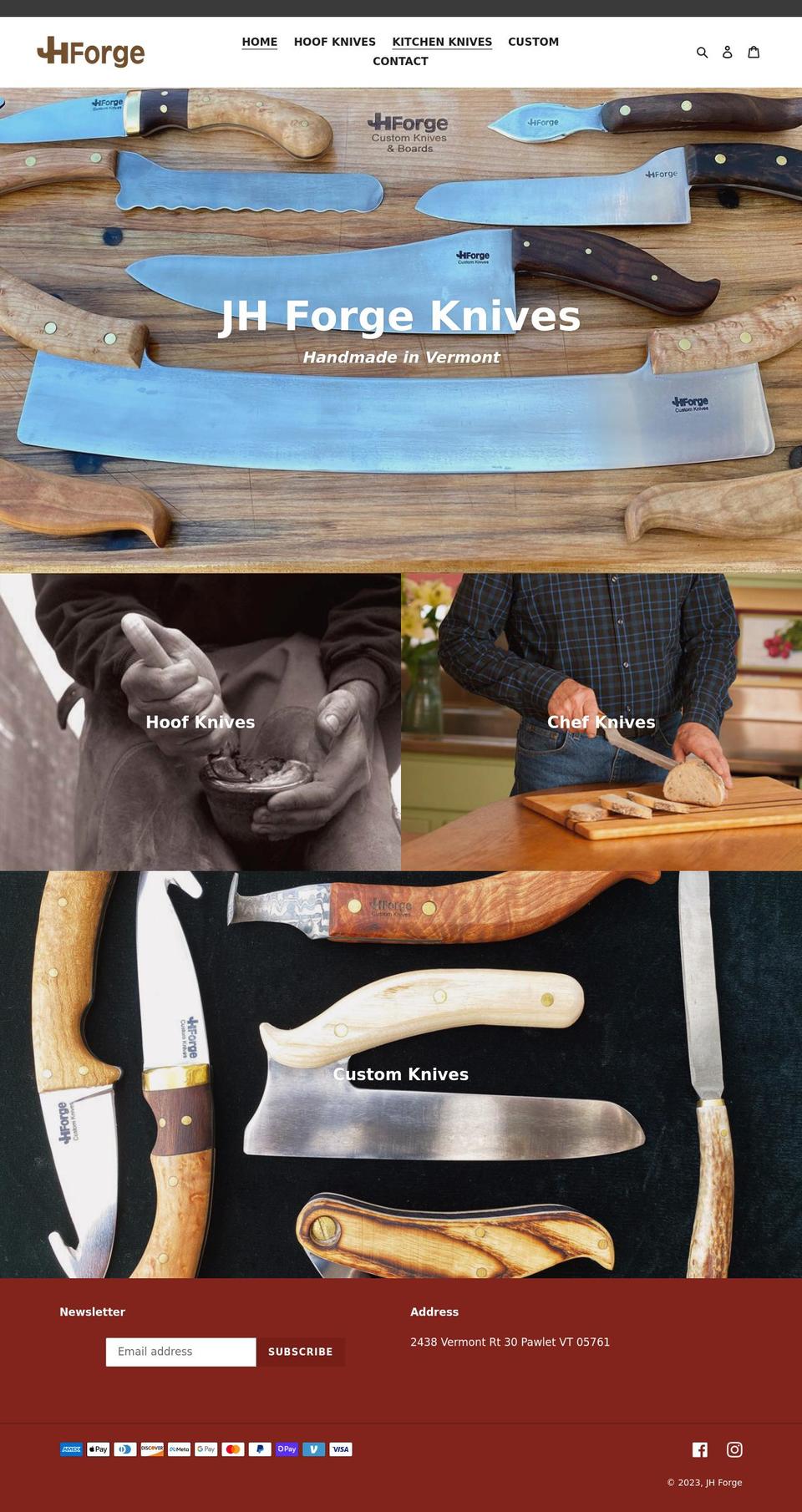 jhforge.com shopify website screenshot