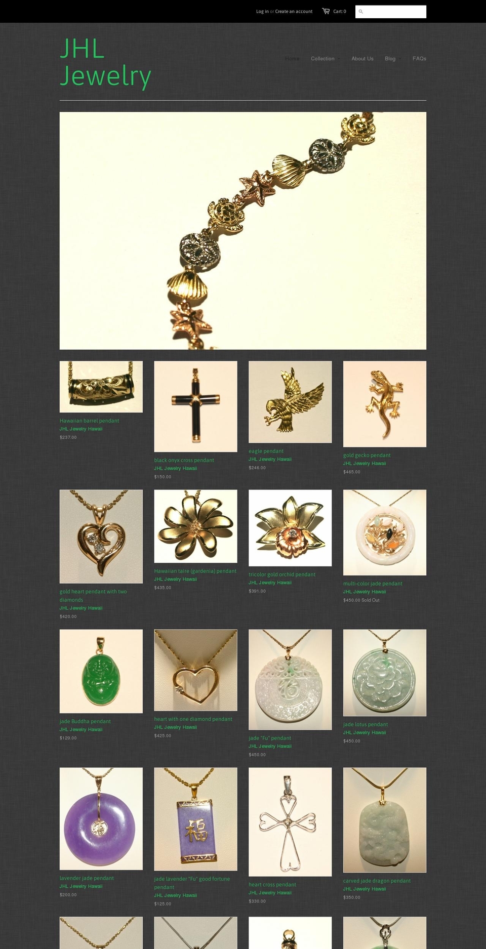 jhljewelry.com shopify website screenshot