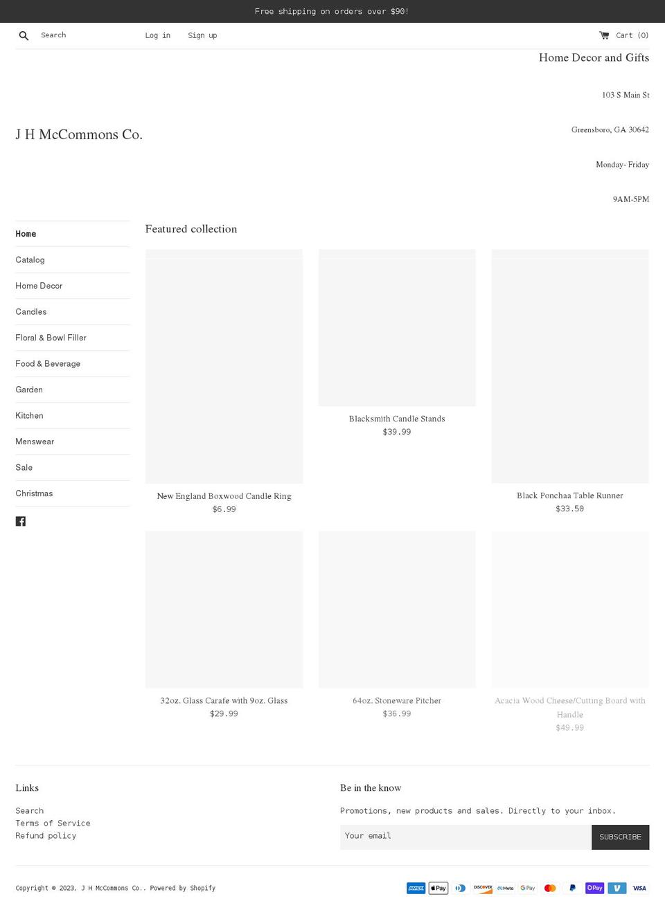 jhmccommonsco.com shopify website screenshot