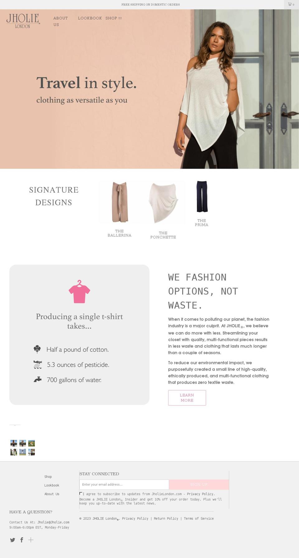 jholielondon.com shopify website screenshot