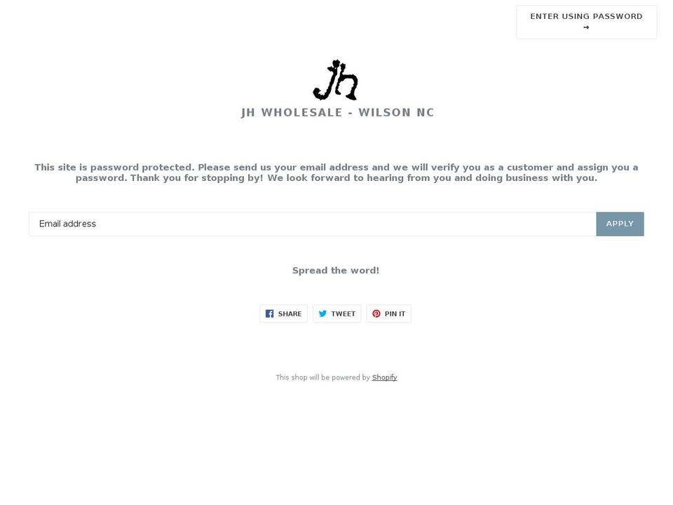 jhwholesale.com — Shopify storefront screenshot