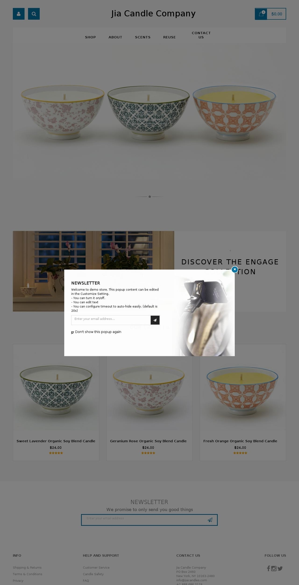 jiacandles.com — Shopify storefront screenshot