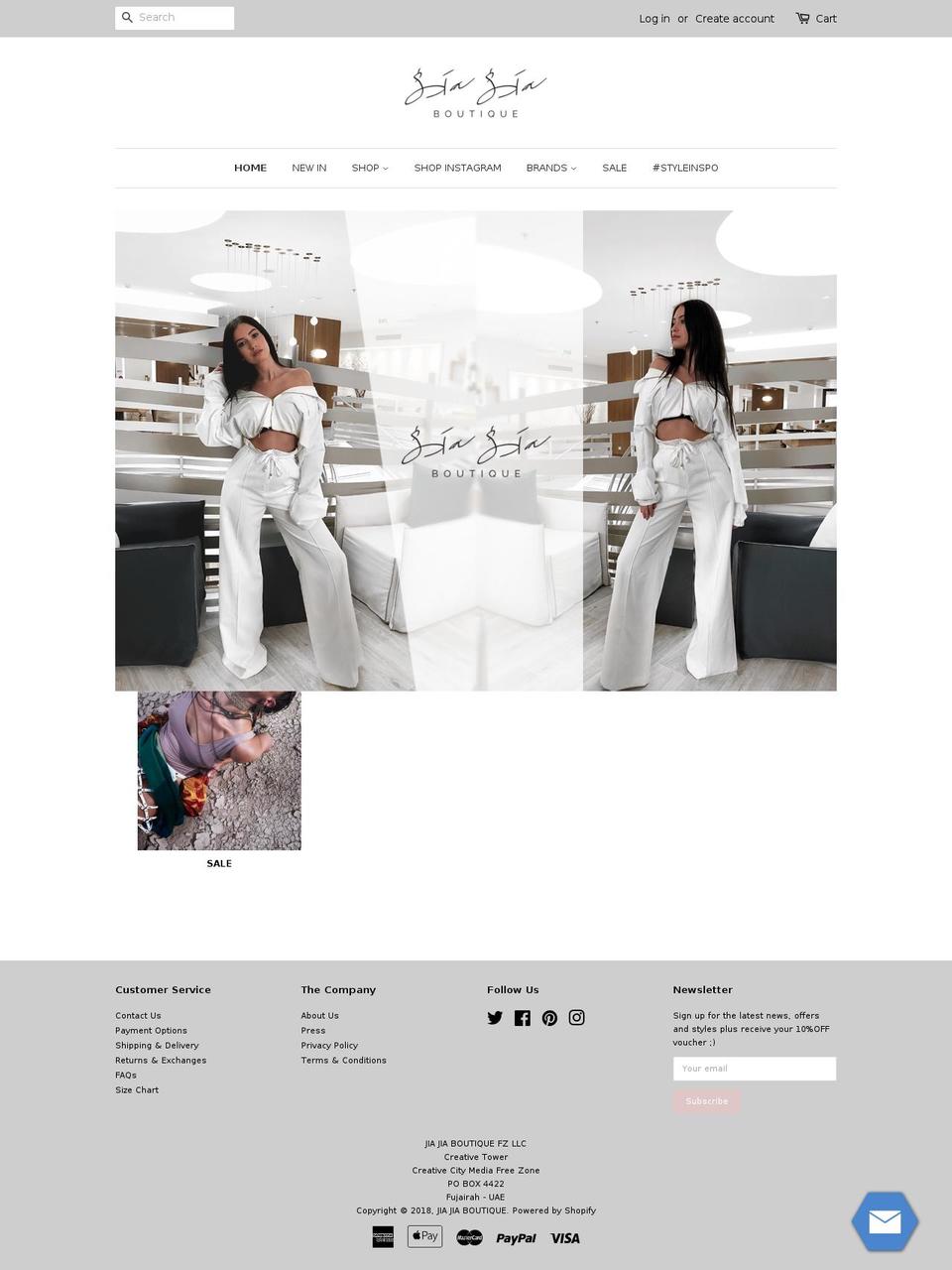 jiajiaboutique.com — Shopify storefront screenshot