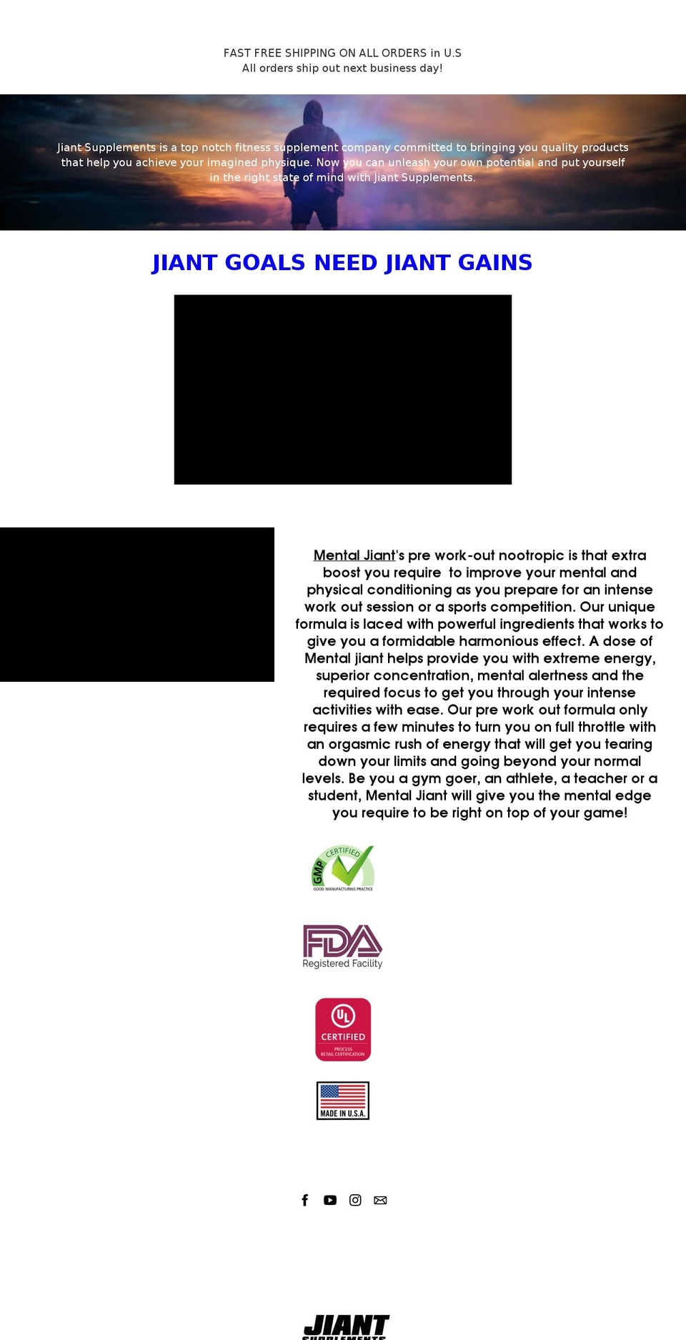 jiantsupplements.com — Shopify storefront screenshot