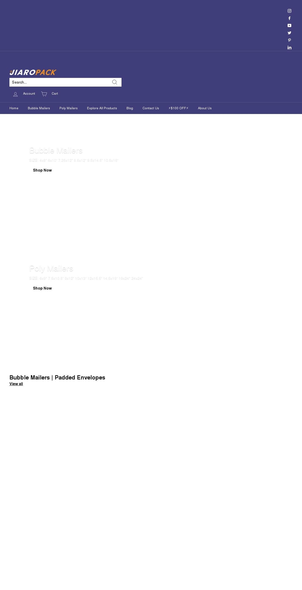 jiaropack.com shopify website screenshot