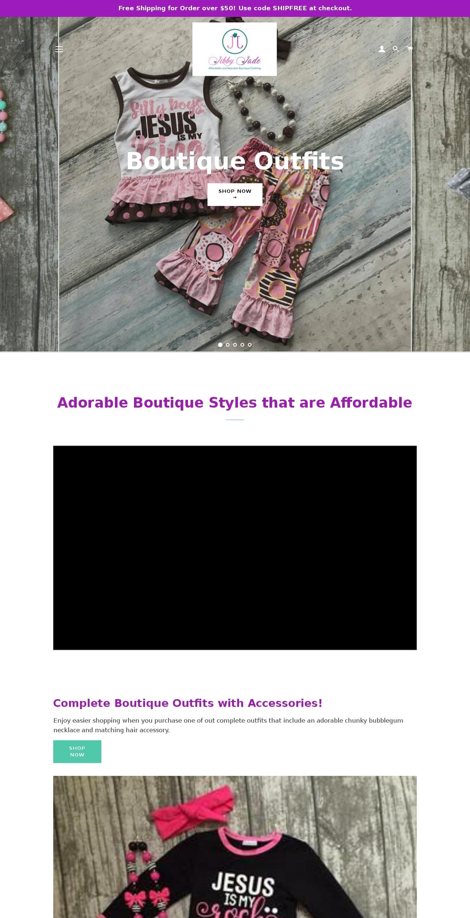 jibbyjade.com — Shopify storefront screenshot