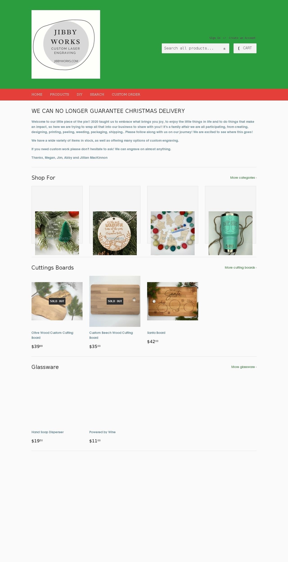 jibbyworks.com shopify website screenshot