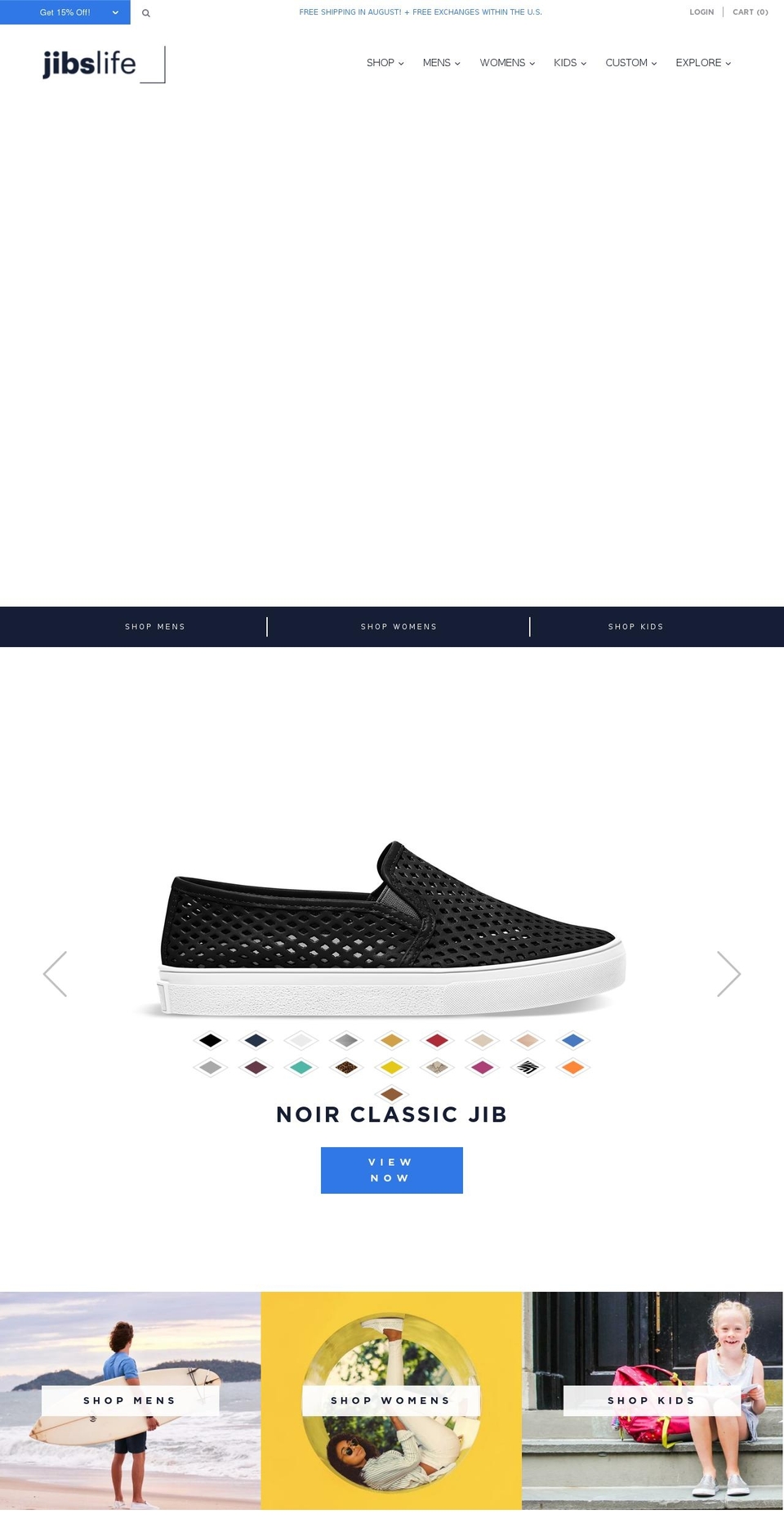 jibsshoes.com — Shopify storefront screenshot