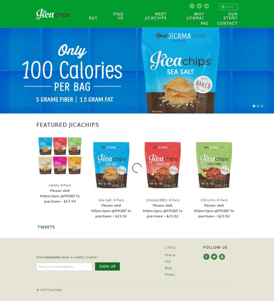 jicamachips.com shopify website screenshot