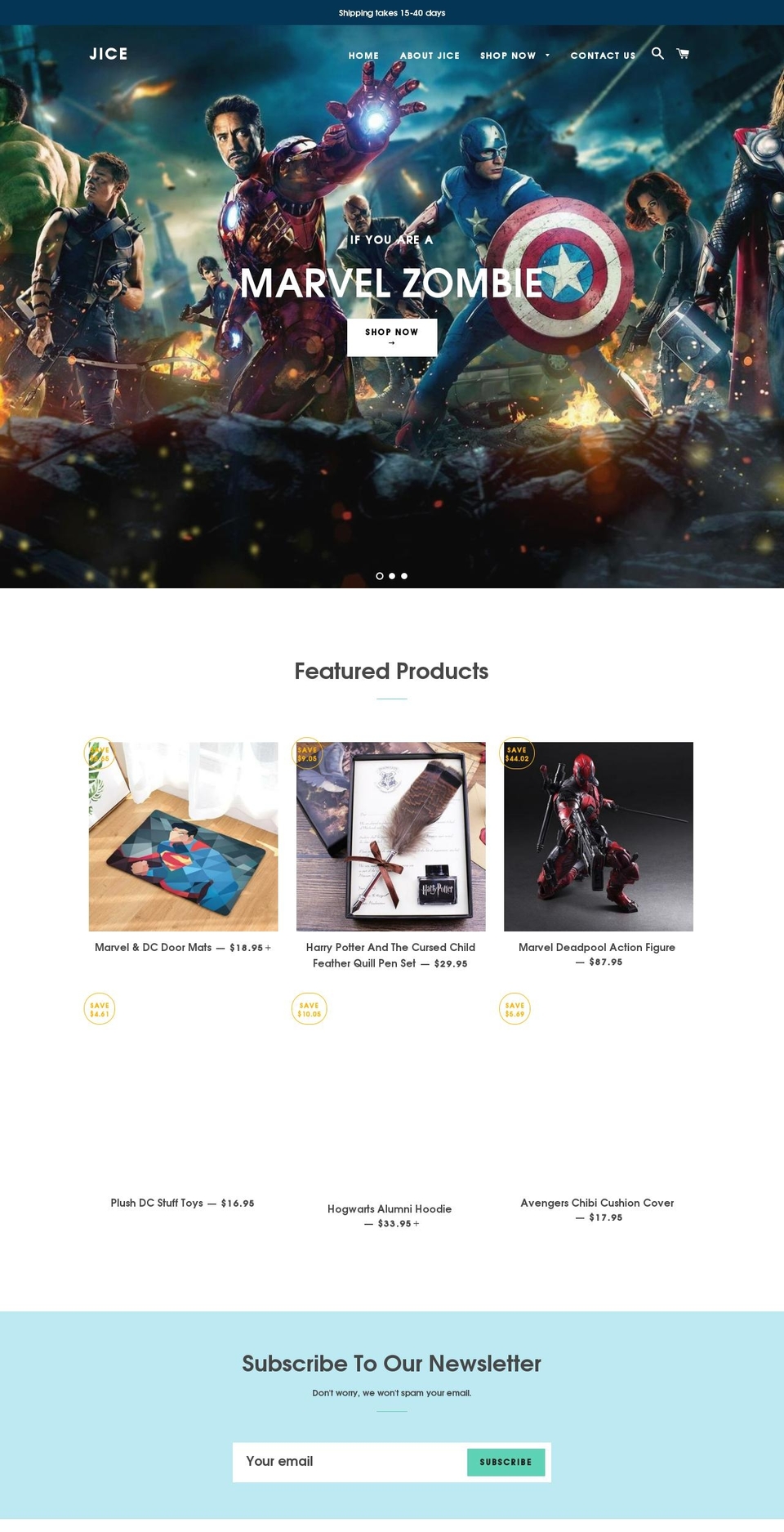 jicecompany.com — Shopify storefront screenshot