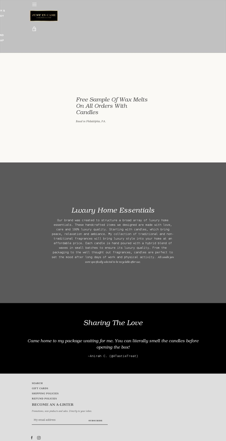 jicluxuryhomeessentials.com shopify website screenshot