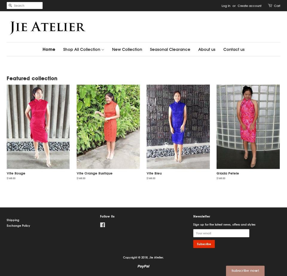 jieatelier.com — Shopify storefront screenshot