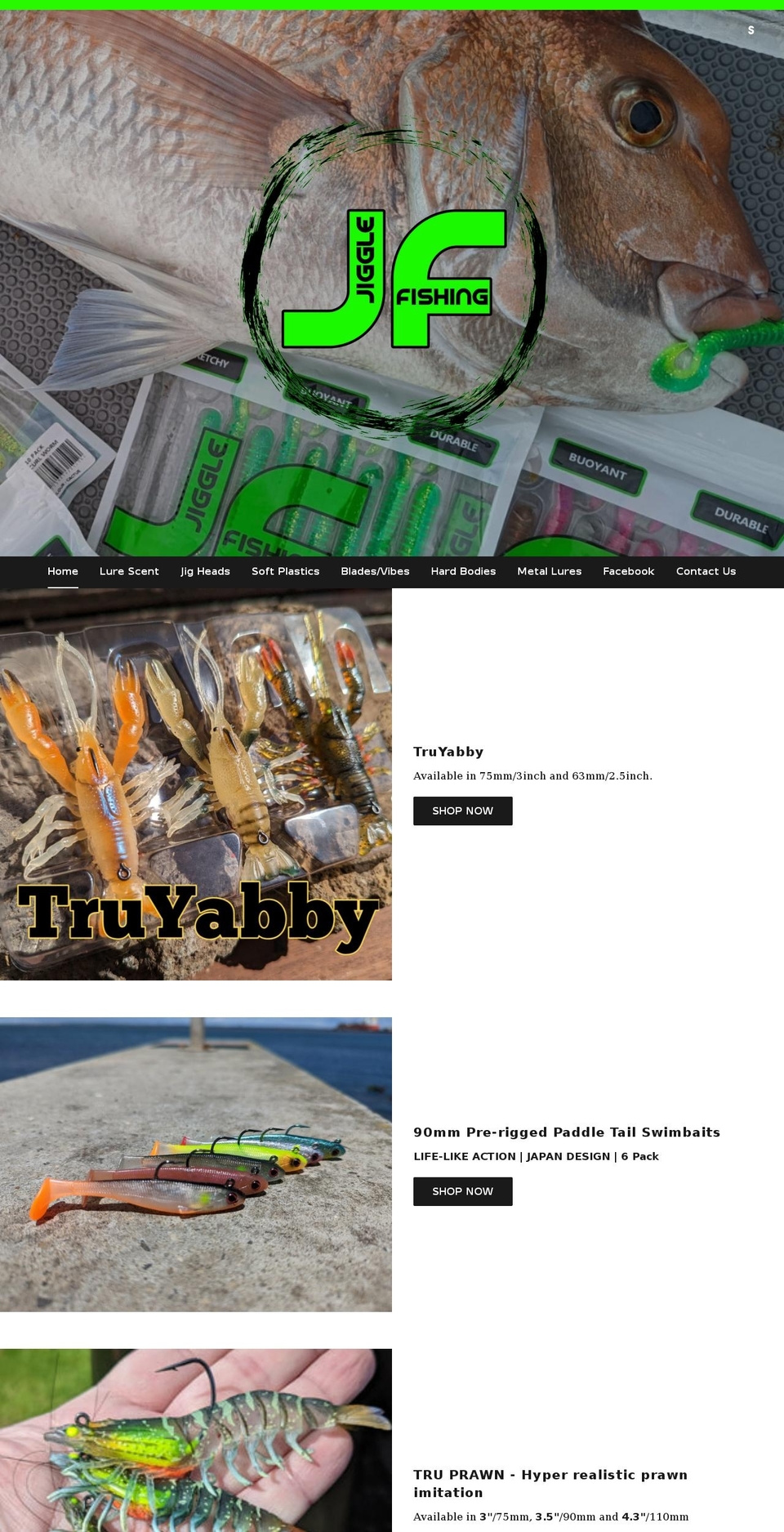 jigglefishing.com.au shopify website screenshot